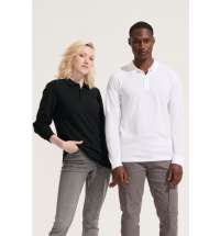 Рубашка поло унисекс с длинным рукавом Planet LSL, черная