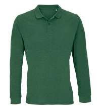 Рубашка поло унисекс с длинным рукавом Planet LSL, темно-зеленая