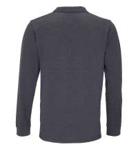 Рубашка поло унисекс с длинным рукавом Planet LSL, черный меланж