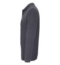 Рубашка поло унисекс с длинным рукавом Planet LSL, черный меланж