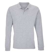 Рубашка поло унисекс с длинным рукавом Planet LSL, серый меланж