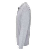 Рубашка поло унисекс с длинным рукавом Planet LSL, серый меланж