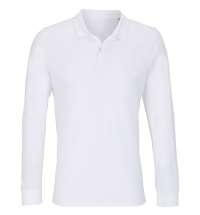 Рубашка поло унисекс с длинным рукавом Planet LSL, белая