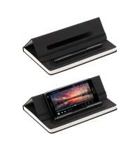 Блокнот с ручкой и вечным карандашом в пенале, с подставкой под смартфон