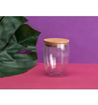 Стакан с двойными стенками и бамбуковой крышкой «Valday»