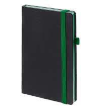 Ежедневник Ton, недатированный, черный с зеленым