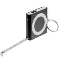 Брелок-фонарик с рулеткой Rule Tool, черный