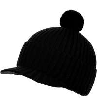 Вязаная шапка с козырьком Peaky, черная