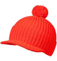 Вязаная шапка с козырьком Peaky, красная (кармин)