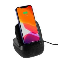 Колонка c беспроводной зарядкой Esca, черная