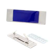 Шильд металлический, серебряно-синий