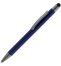 Ручка шариковая Atento Soft Touch со стилусом, темно-синяя
