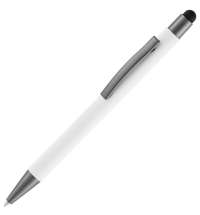 Ручка шариковая Atento Soft Touch со стилусом, белая