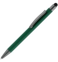 Ручка шариковая Atento Soft Touch со стилусом, зеленая