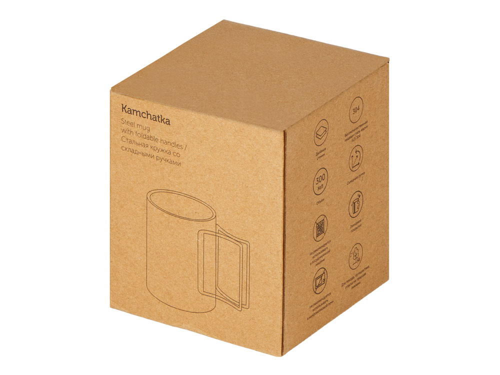Стальная кружка со складными ручками &laquo;Kamchatka&raquo;