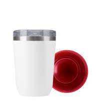 Термокружка вакуумная с керамическим покрытием Arctic, белый/красный