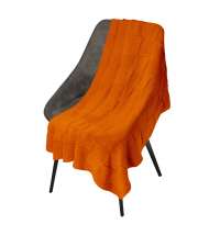 Плед Cella вязаный, оранжевый (без подарочной коробки)