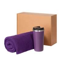 Подарочный набор Palermo, Cella, фиолетовый (плед, термокружка)