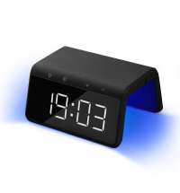 Зарядная станция с часами 15W Flame, черная