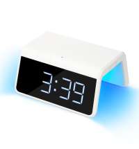 Зарядная станция с часами 15W Flame, белая