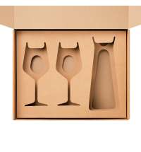 Доп. ложемент под декантер + 2 бокала в большую универсальную коробку, крафт (арт. 21005.020)