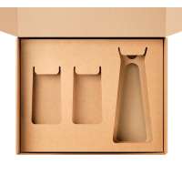 Доп. ложемент под декантер + 2 высоких стакана в большую универсальную коробку, крафт (арт. 21005.020)