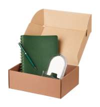 Подарочный набор Vista, зеленый (ежедневник, ручка, зарядная станция)