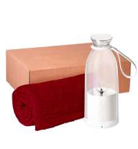 Подарочный набор Frutta, Fado, красный (плед, блендер)