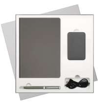 Подарочный набор Star, серый (ежедневник, ручка, аккумулятор)