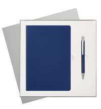Подарочный набор Spark, синий (ежедневник, ручка)