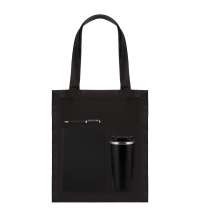 Подарочный набор Medium, черный (шоппер, ежедневник, ручка, термобутылка)