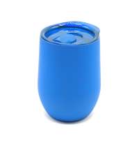 Термокружка с двойной стенкой SOFTO софт-тач, светло-синяя