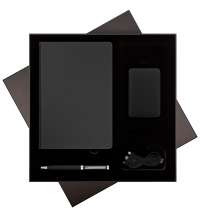 Подарочный набор Star, черный (ежедневник, ручка, аккумулятор)