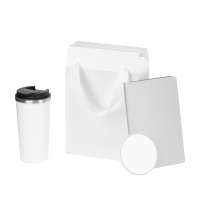 Подарочный набор Palermo, белый (термокружка, ежедневник, зарядное устройство)