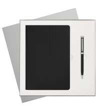 Подарочный набор Rain, черный (ежедневник, ручка)