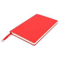 Блокнот A5 Officer в мягком переплёте с металлической биркой, красный