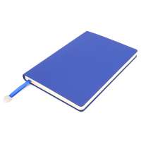 Блокнот A5 Officer в мягком переплёте с металлической биркой, синий