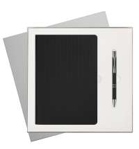 Подарочный набор Rain, черный (ежедневник, ручка)