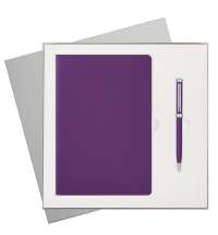 Подарочный набор Spark, фиолетовый (ежедневник, ручка)
