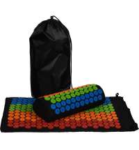 Массажный аккупунктурный коврик с валиком Iglu, разноцветный