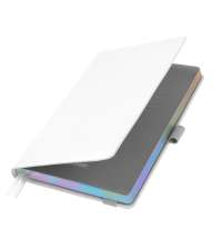 Ежедневник Galaxy недатированный, жесткая обложка, срез голограф. фольга, белый