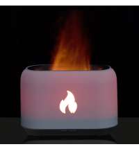 Увлажнитель-ароматизатор Fire Flick с имитацией пламени, белый
