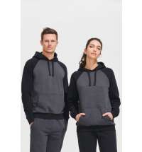 Толстовка унисекс Seattle, темный меланж с черным