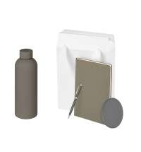 Подарочный набор Prima, серый (термокружка, ежедневник, зарядное устройство, ручка)