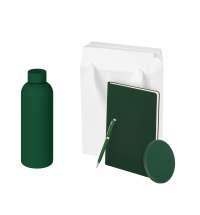 Подарочный набор Prima, зеленый (термокружка, ежедневник, зарядное устройство, ручка)