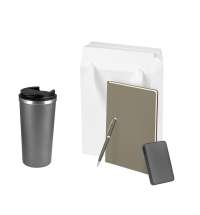 Подарочный набор Palermo, серый (термокружка, ежедневник, аккумулятор, ручка)