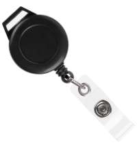 Ретрактор Attach New с ушком под ленту, черный