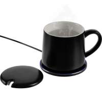 Кружка с подогревом и беспроводной зарядкой Dual Base ver. 2.0 matt, черная