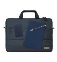 Подарочный набор Forum, синий (сумка, ежедневник, ручка, аккумулятор)