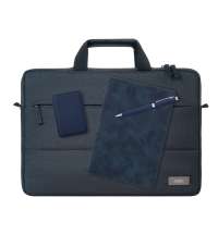 Подарочный набор Forum, синий (сумка, ежедневник, ручка, аккумулятор)